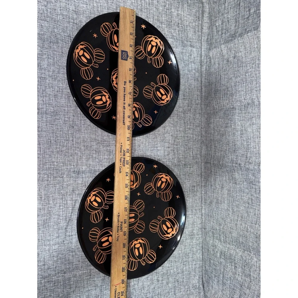 Disney Mickey Mouse Halloween Pumpkin Plates Set of 2 Black Orange Zrike Brands